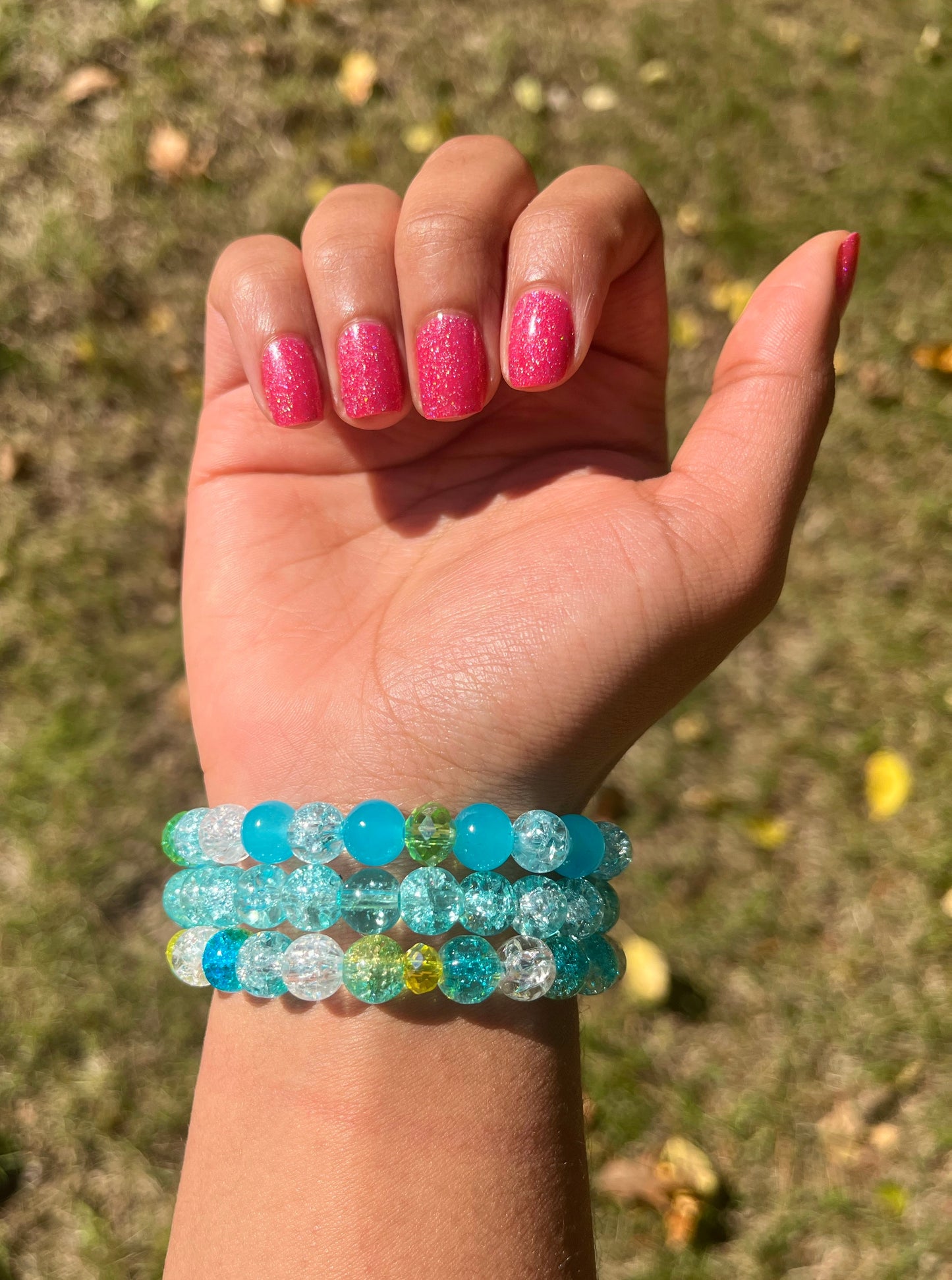 Iced Cracked Forget Me Not Set