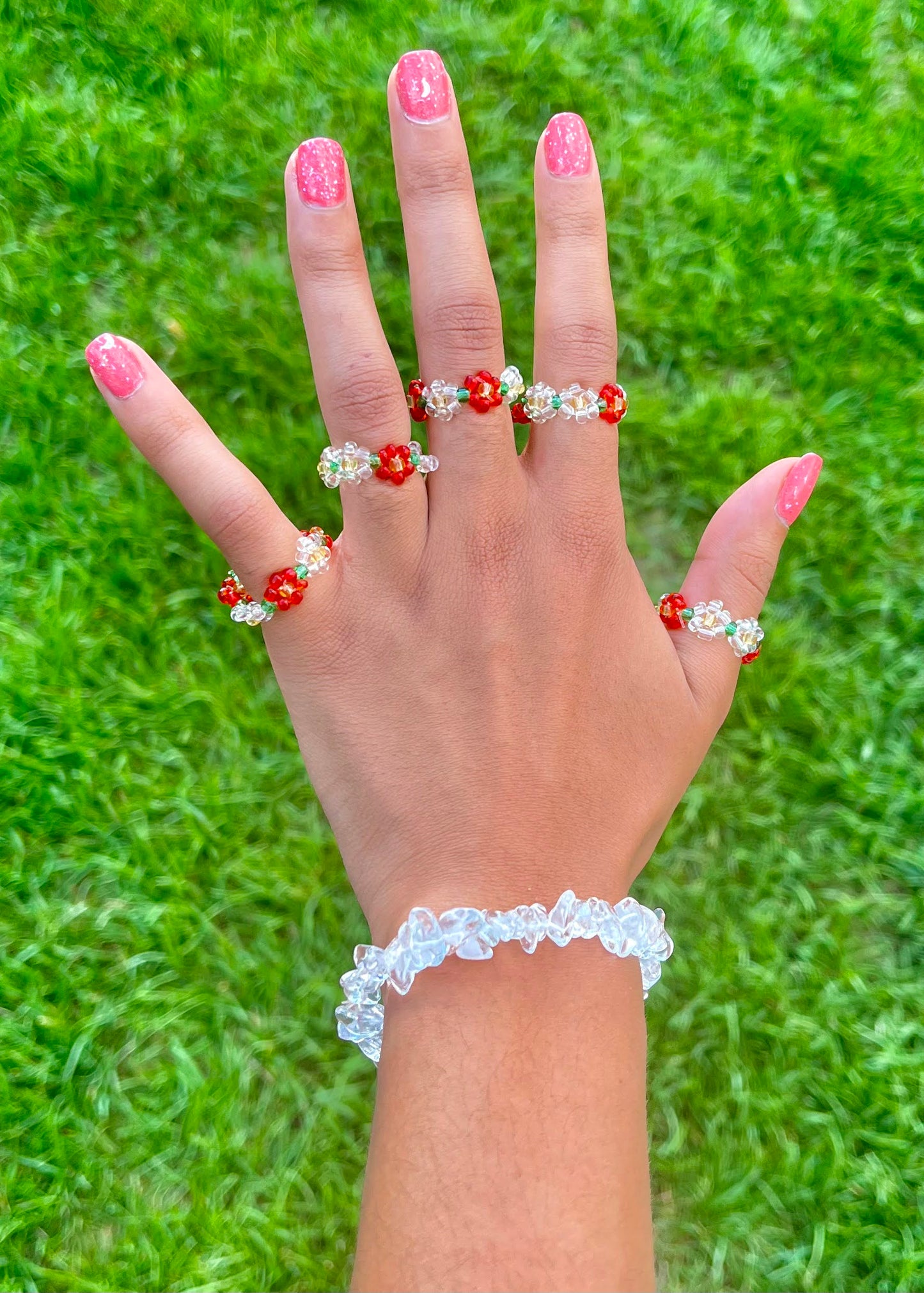 Flower Bead Rings