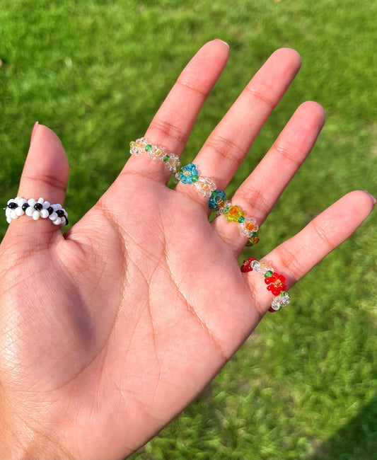 Flower Bead Rings